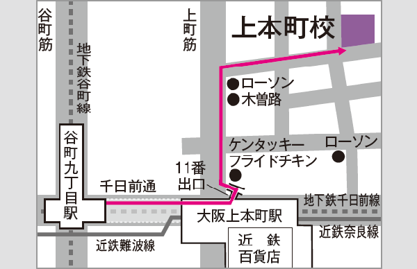 上本町キャンパス地図